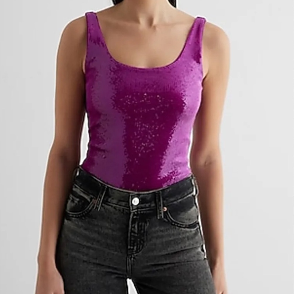 Express Body Contour Sequin bodysuit